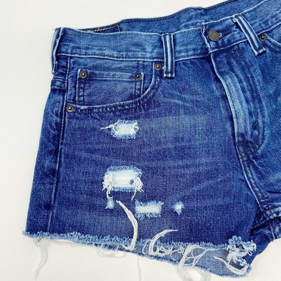 LEVI'S | Distressed Denim Cut-Off Shorts - Picture 3 of 8
